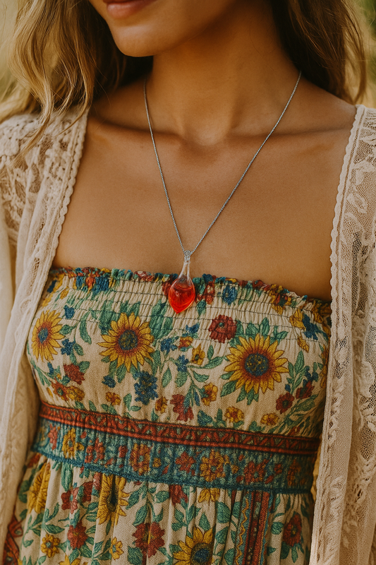 Hearts Affair Glass Pendant